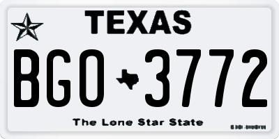 TX license plate BGO3772