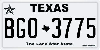 TX license plate BGO3775