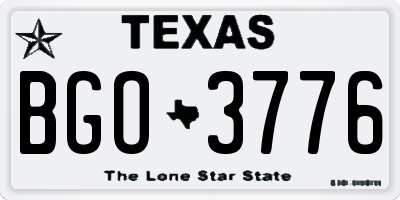 TX license plate BGO3776