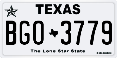 TX license plate BGO3779