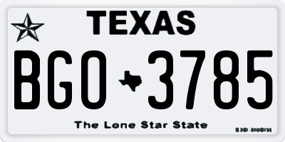 TX license plate BGO3785