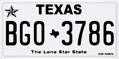 TX license plate BGO3786