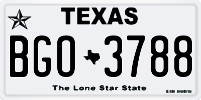 TX license plate BGO3788