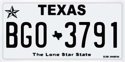 TX license plate BGO3791