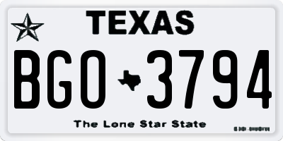 TX license plate BGO3794