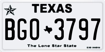 TX license plate BGO3797