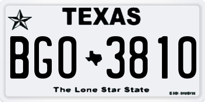 TX license plate BGO3810