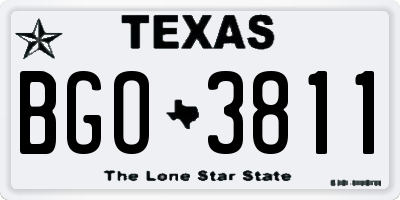 TX license plate BGO3811