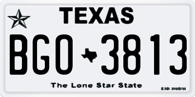 TX license plate BGO3813