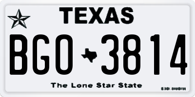 TX license plate BGO3814