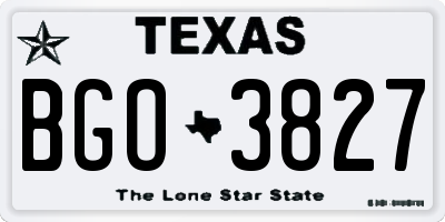 TX license plate BGO3827