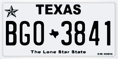 TX license plate BGO3841