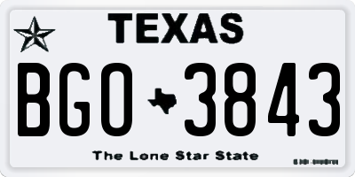 TX license plate BGO3843