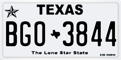 TX license plate BGO3844