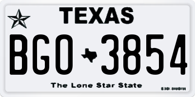 TX license plate BGO3854