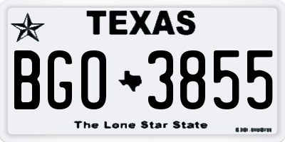 TX license plate BGO3855