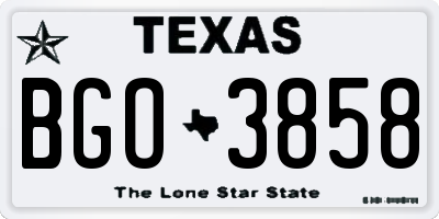 TX license plate BGO3858
