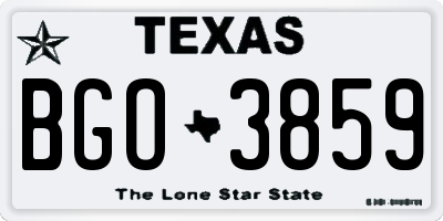TX license plate BGO3859