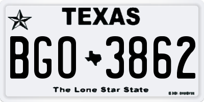 TX license plate BGO3862
