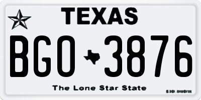 TX license plate BGO3876