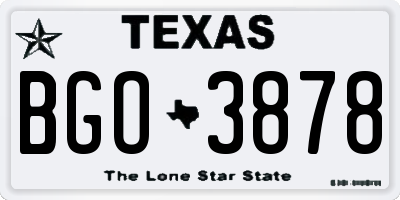 TX license plate BGO3878