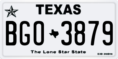 TX license plate BGO3879