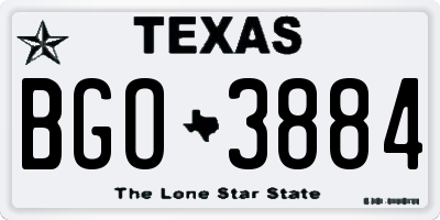 TX license plate BGO3884