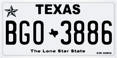 TX license plate BGO3886