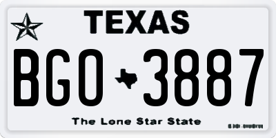 TX license plate BGO3887