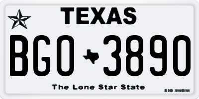 TX license plate BGO3890