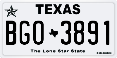 TX license plate BGO3891