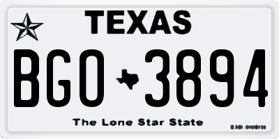 TX license plate BGO3894