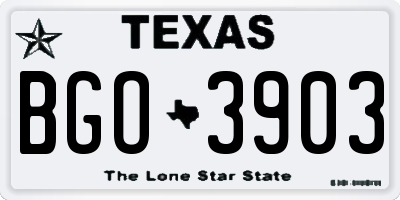 TX license plate BGO3903