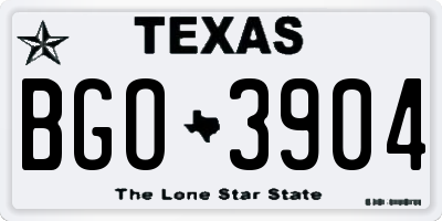 TX license plate BGO3904