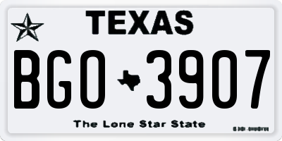 TX license plate BGO3907