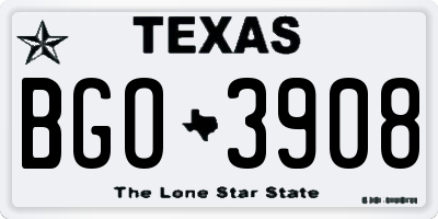 TX license plate BGO3908