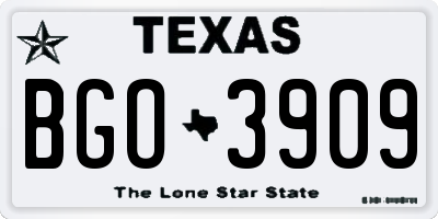 TX license plate BGO3909