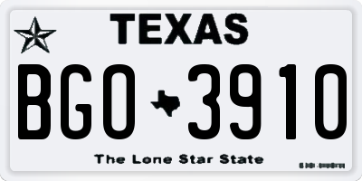 TX license plate BGO3910