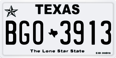 TX license plate BGO3913