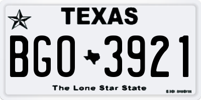 TX license plate BGO3921