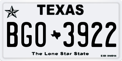 TX license plate BGO3922