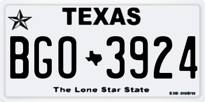 TX license plate BGO3924