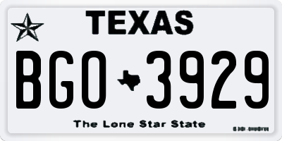 TX license plate BGO3929