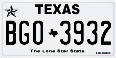 TX license plate BGO3932