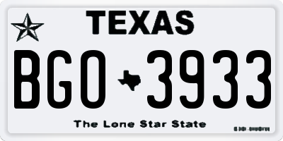 TX license plate BGO3933