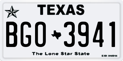 TX license plate BGO3941