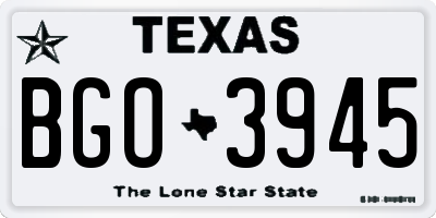 TX license plate BGO3945