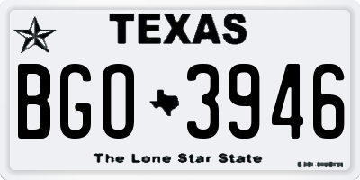 TX license plate BGO3946