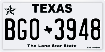 TX license plate BGO3948