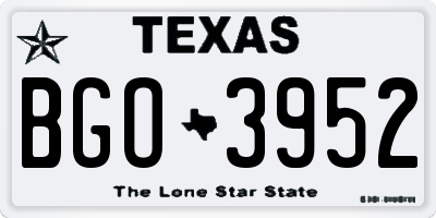 TX license plate BGO3952